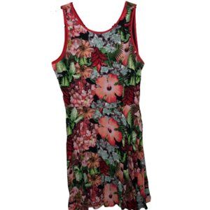 Jack Floral Sleeveless Dress Lined Waist Pleated